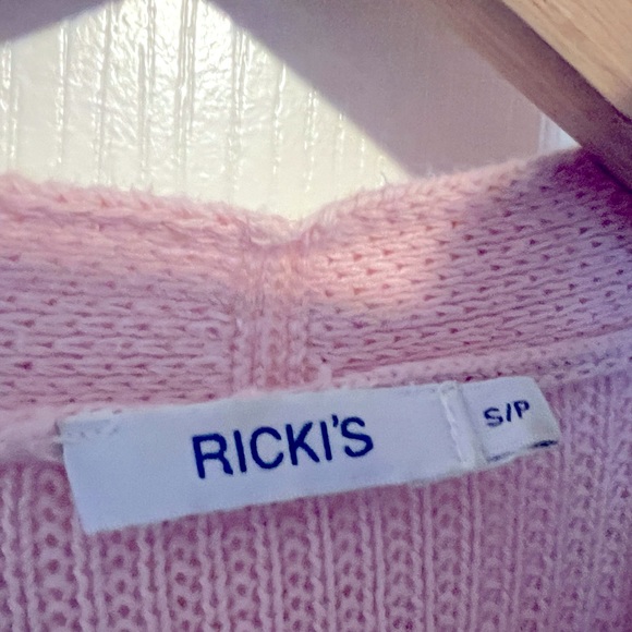 Ricki’s Pink & Grey Striped Knit Cardigan - Small - Picture 2 of 2